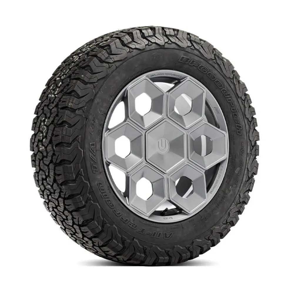 Unplugged Performance- Cyberhex Wheel- Tesla Cybertruck- Satin Titanium- Face View