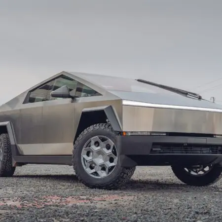 Tesla Cybertruck – UP CYBRHEX Wheels in Satin Titanium