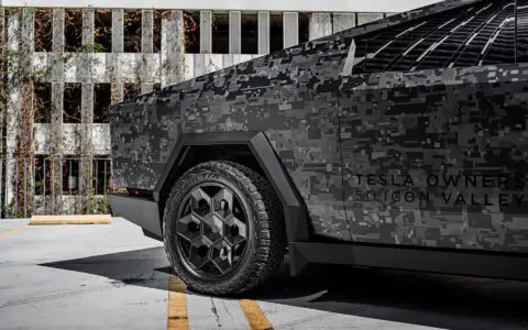 Digital Camo Wrapped Tesla Cybertruck - UP CYBERHEX Wheels in Satin Black