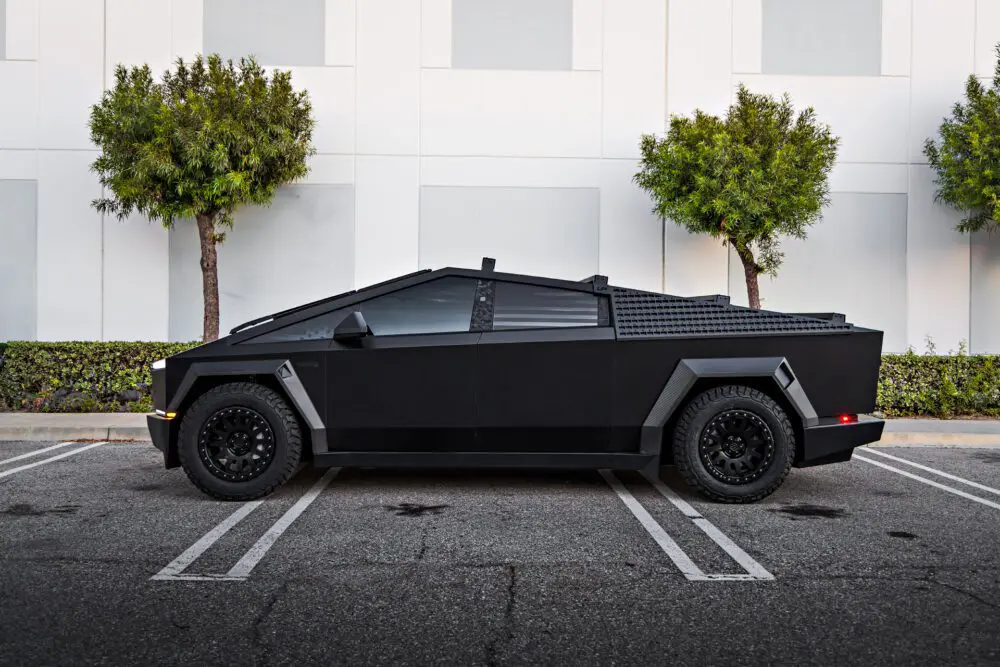 Wrapped Tesla Cyberbeast on UP-03 Forged Beadlock Wheels in Satin Black