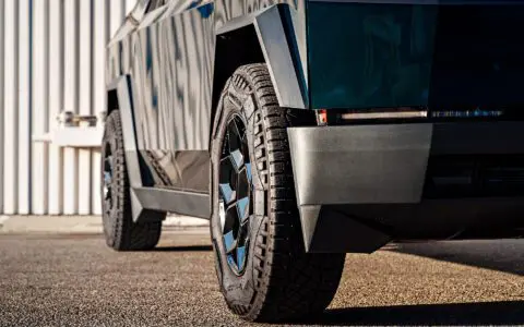 Forest Green Wrapped Tesla Cybertruck with Gloss Black CYBRHEX Forged Wheels