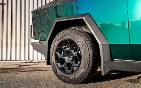 Forest Green Wrapped Tesla Cybertruck with Gloss Black CYBRHEX Forged Wheels