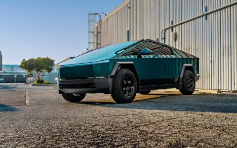 Forest Green Wrapped Tesla Cybertruck with Gloss Black CYBRHEX Forged Wheels