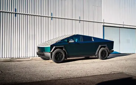 Forest Green Wrapped Tesla Cybertruck with Gloss Black CYBRHEX Forged Wheels