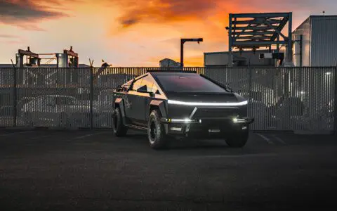 Gloss Gray Wrapped INVINCIBLE Tesla Cybertruck on 18 inch UP-03 Forged Beadlock Wheels