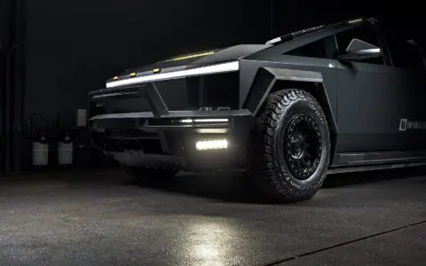 UP INVINCIBLE Cybertruck with Front and Rear Bumper UP-03 Beadlock Forged Wheels Roof Rails with Molle Panel Rack & 50in Light Bar