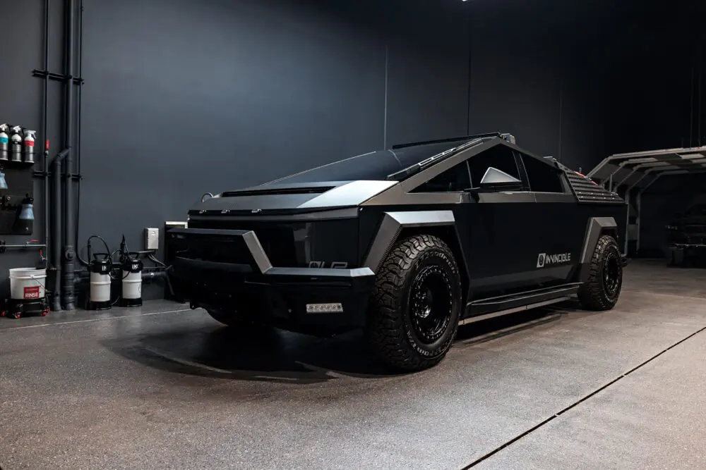 UP INVINCIBLE Cybertruck with Front and Rear Bumper UP-03 Beadlock Forged Wheels Roof Rails with Molle Panel Rack & 50in Light Bar