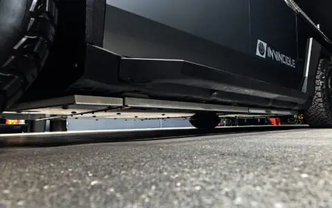UP INVINCIBLE Cybertruck with Front and Rear Bumper UP-03 Beadlock Forged Wheels Roof Rails with Molle Panel Rack & 50in Light Bar