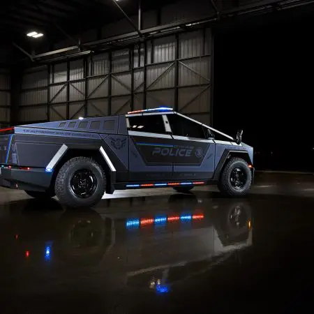 Irvine Police Department UP.Fit Tesla Cybertruck on 18 inch UP.FIT Forged PD Wheel in Satin Black