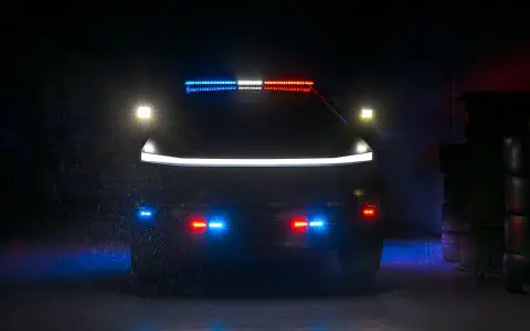 Irvine Police Department UP.Fit Tesla Cybertruck on 18 inch UP.FIT Forged PD Wheel in Satin Black