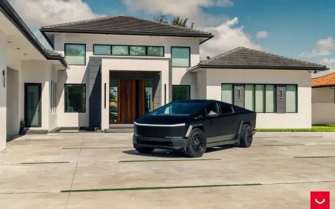 Satin Black Tesla Cybertruck - Vossen HFX-1 Wheels