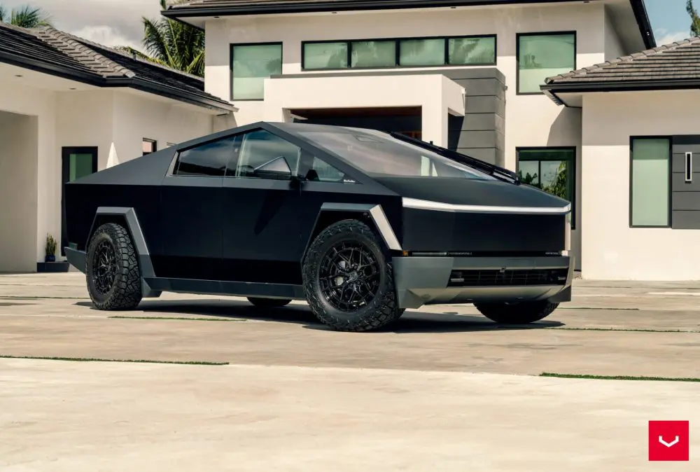 Satin Black Tesla Cybertruck – Vossen HFX-1 Wheels