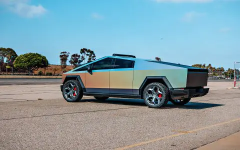 Tesla Cybertruck UP Forged CYBRSPOKE 24 Inch Satin Black Wheels and UP INVINCIBLE Steel Bumpers and Rock Sliders 1920px 11