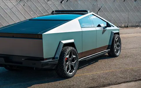 Tesla Cybertruck UP Forged CYBRSPOKE 24 Inch Satin Black Wheels and UP INVINCIBLE Steel Bumpers and Rock Sliders 1920px 8