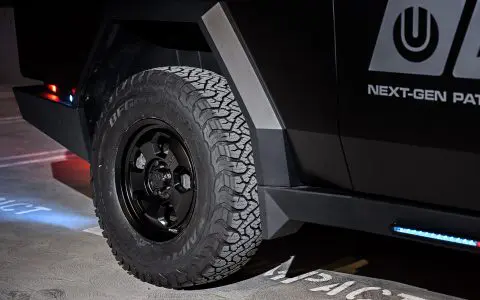 UP.Fit Tesla Cybertruck Police Vehicle on 18 inch UP.FIT Forged PD Wheel in Satin Black