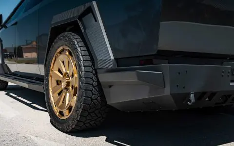 Magnesium Grey Color PPF Tesla Cybertruck with 24-Inch UP Forged CYBRNOVA in Satin Bronze