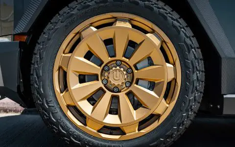 Magnesium Grey Color PPF Tesla Cybertruck with 24-Inch UP Forged CYBRNOVA in Satin Bronze