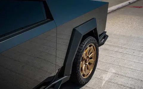 Magnesium Grey Color PPF Tesla Cybertruck with 24-Inch UP Forged CYBRNOVA in Satin Bronze