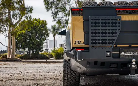 Tan Wrapped Tesla Cybertruck with 24-inch UP Forged CYBRNOVA in Satin Bronze
