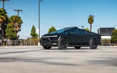 Satin Black Tesla Cyberbeast with 24-Inch UP Forged CYBRNOVA in Satin Black