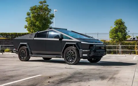 Satin Black Tesla Cyberbeast with 24-Inch UP Forged CYBRNOVA in Satin Black