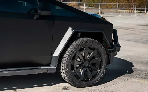 Satin Black Tesla Cyberbeast with 24-Inch UP Forged CYBRNOVA in Satin Black