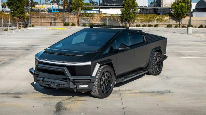 Satin Black Tesla Cyberbeast with 24-Inch UP Forged CYBRNOVA in Satin Black