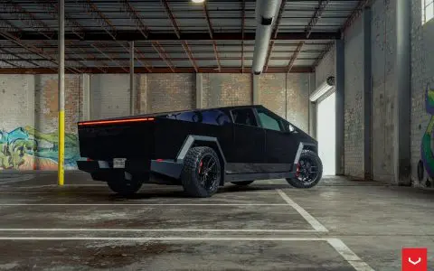Tesla Cybertruck with Vossen Hybrid Forged HF6-4 Wheels in Gloss Black