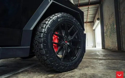Tesla Cybertruck with Vossen Hybrid Forged HF6-4 Wheels in Gloss Black