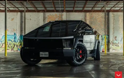 Tesla Cybertruck with Vossen Hybrid Forged HF6-4 Wheels in Gloss Black
