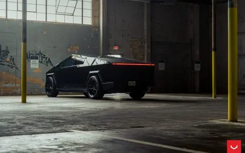 Tesla Cybertruck with Vossen Hybrid Forged HF6-4 Wheels in Gloss Black