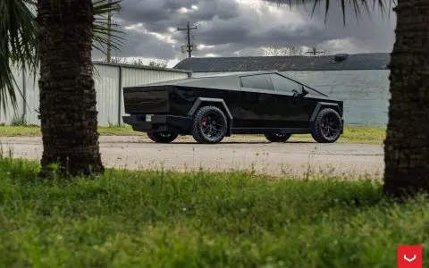 Tesla Cybertruck with Vossen Hybrid Forged HF6-4 Wheels in Gloss Black