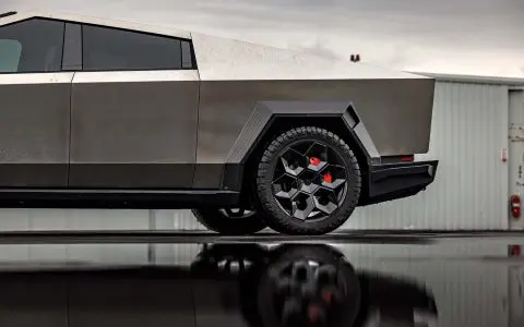 Tesla Cybertruck on 24-Inch UP Forged CYBRHEX Wheels in Gloss Black