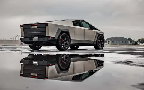 Tesla Cybertruck on 24-Inch UP Forged CYBRHEX Wheels in Gloss Black