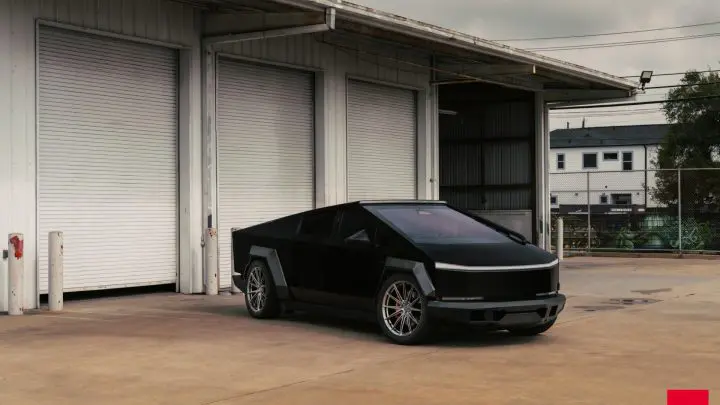 Black Tesla Cybertruck on Vossen HFX-2 Wheels in Hyper Gunmetal Finish
