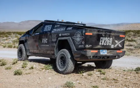 Unplugged Performance UP INVINCIBLE Tesla Cybertruck Desert Trail Rear Profile