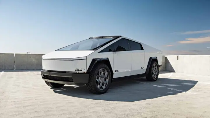 Featured image for Tesla Cybertruck XPEL Heritage Grey PPF on UP Forged CYBRHEX 22-inch Wheels in Satin Titanium gallery