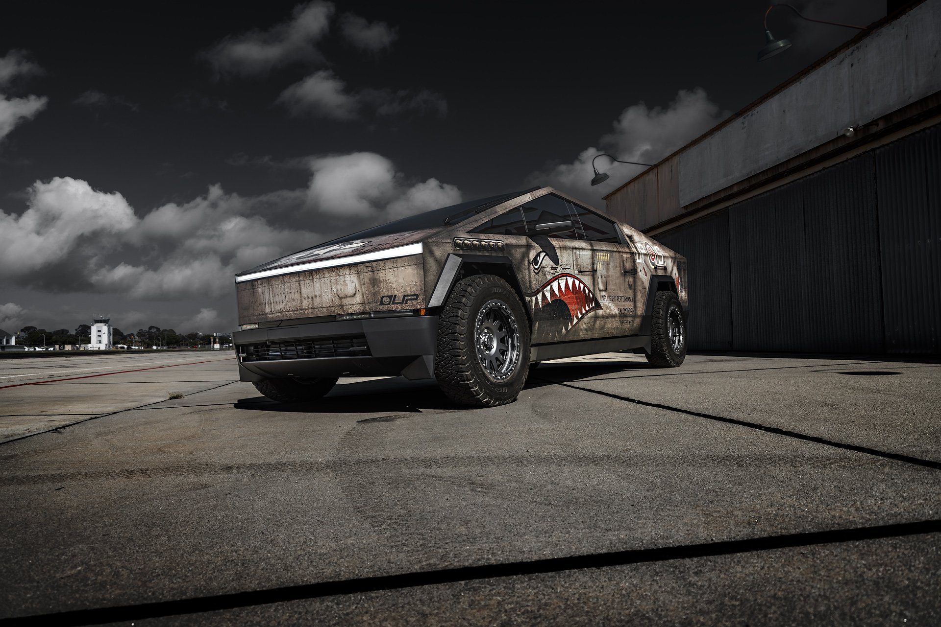 Salomondrin’s Tesla Cyberbeast Gets a P-51 Mustang Bomber-Inspired Wrap from Unplugged Performance
