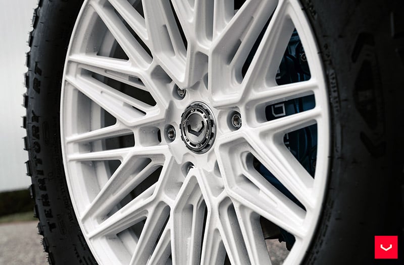 Digital Camo Wrapped Tesla Cybertruck - UP CYBERHEX Wheels in Satin Black